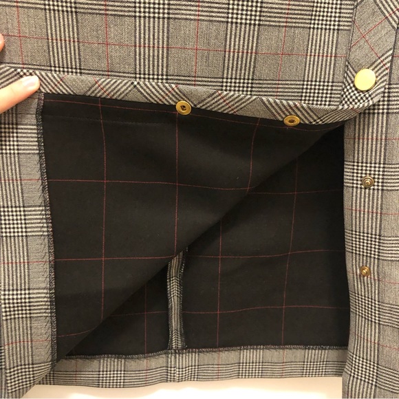 NWT ZARA Plaid Pencil Skirt with Buttons - Picture 3 of 7